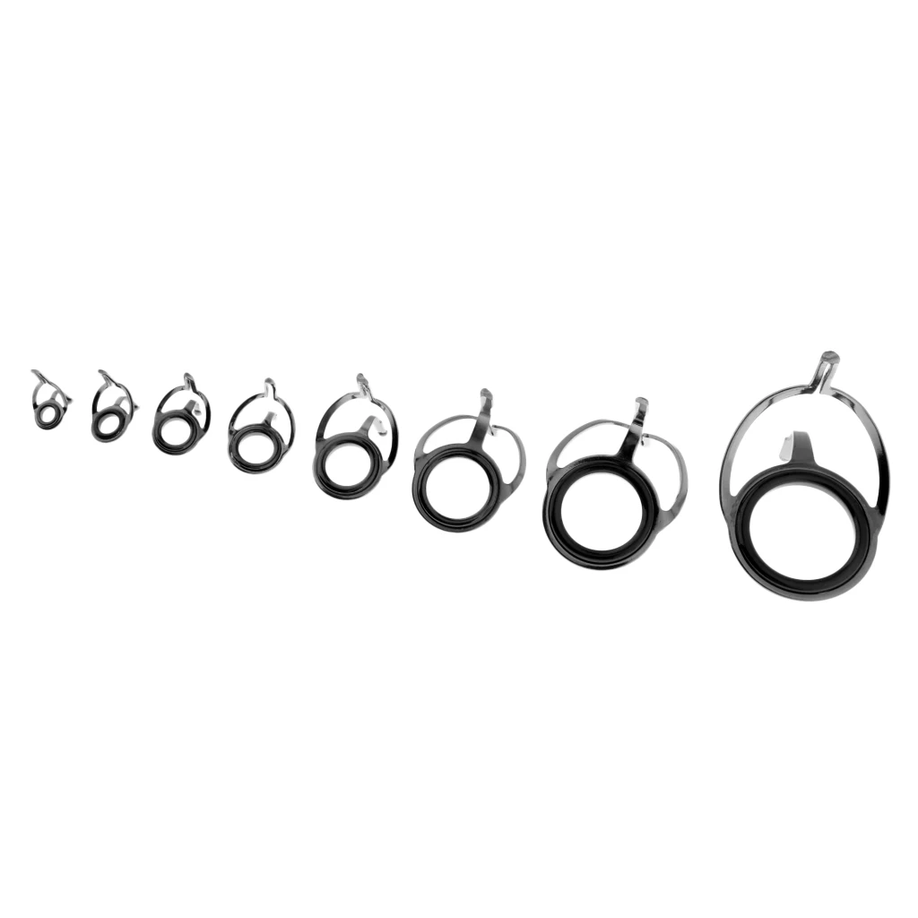 8pcs Fishing Rod Eye Ring Double Leg Guides Line Rings for Spinning/Carp Rod DIY Fishing Rod Repair Accessories