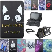 Разделяемый 2 в 1 Bluetooth Мультфильм универсальный кожаный чехол с USB клавиатурой для 10 дюймов настольный ПК клавиатура кобура