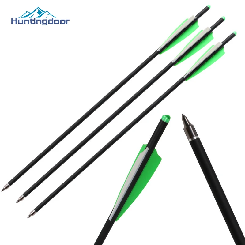 

Huntingdoor 12pcs 20/22inch Archery Carbon Crossbow Arrows with Removable Arrowhead 8.8mm Diameter Outdoor Hunting Shooting