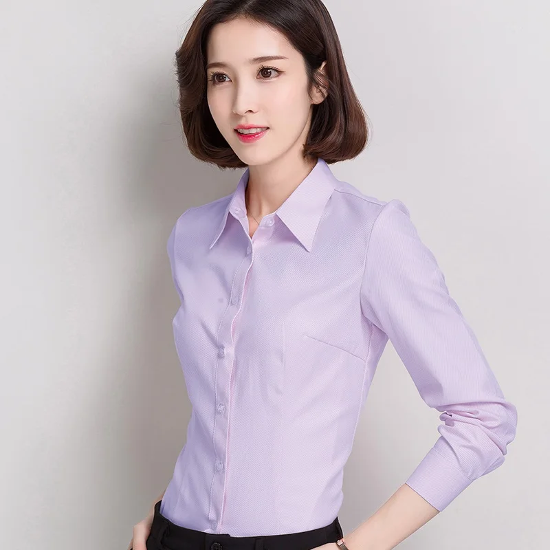 Женская шифоновая рубашка с длинным рукавом V образным вырезом|office shirts for women|office