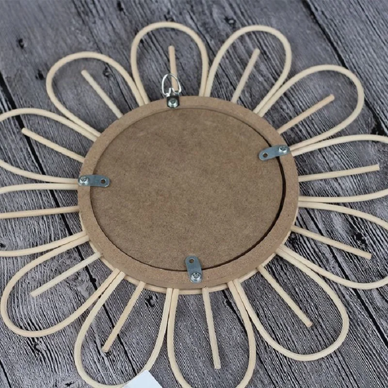 Espejo de bambú de los años 50 francés boho sunburst vanity mirror mediados de siglo starburst colgante de pared espejo vintage arte decoración del hogar