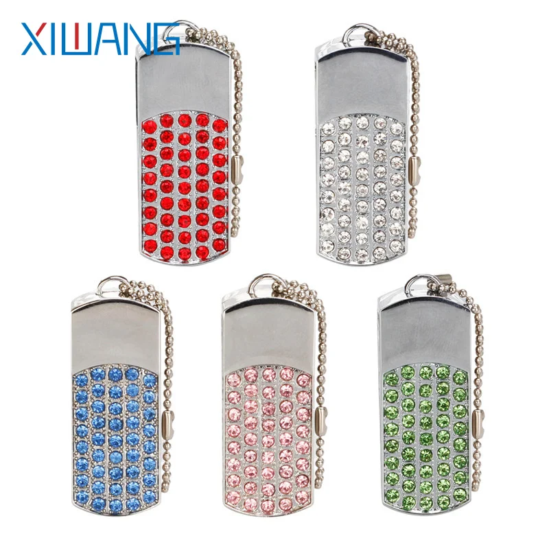 

usb memory flash 128gb 4gb Crystal USB Flash Drive 32gb Metal pendrive 16gb USB stick 64gb Jewelry pen drive 8gb gift Free logo