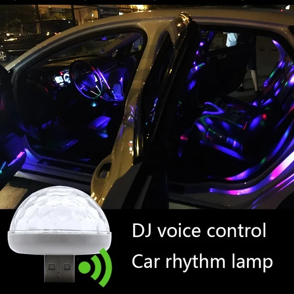 Многоцветная USB светодиодная подсветка для салона автомобиля Комплект атмосферные неоновые лампы