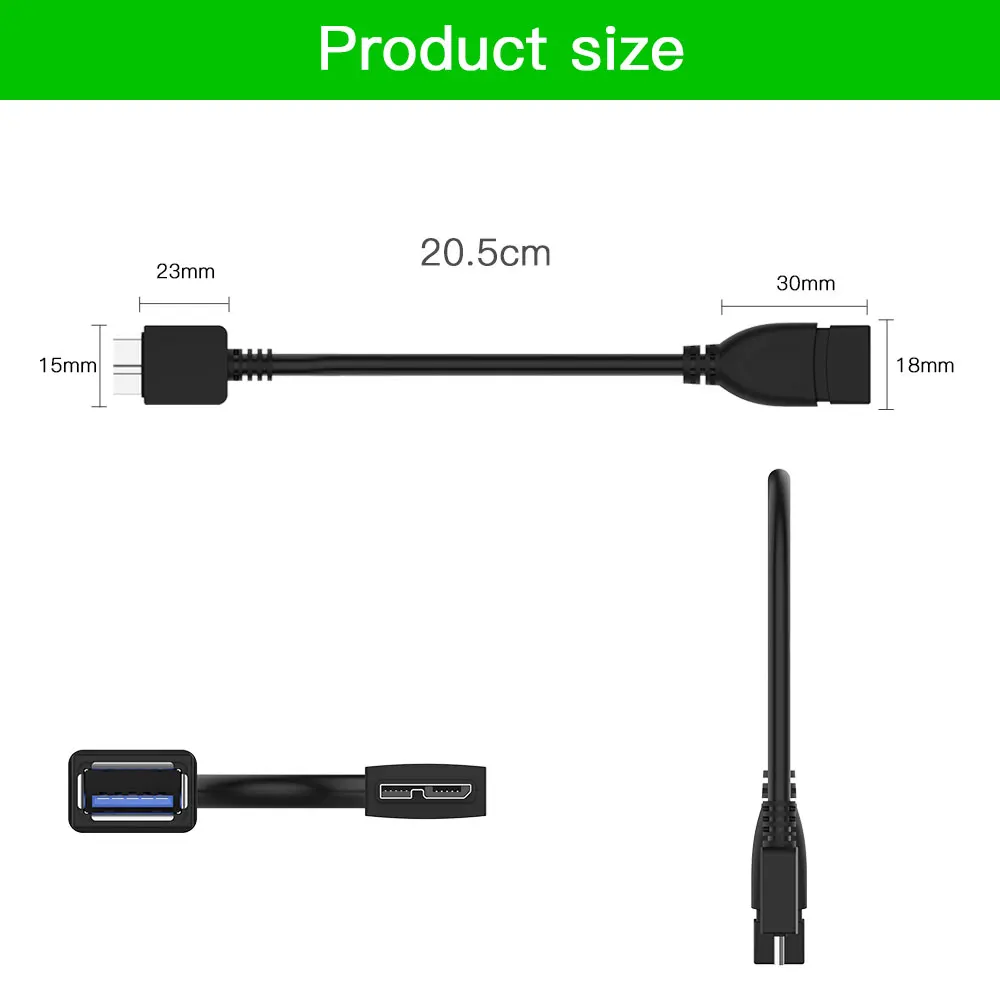 Супер скорость Micro B USB 3,0 кабель USB 3,0 A мама к Micro B папа OTG кабель для передачи данных 0,2 м для samsung Note3/S5 ПК Ноутбук Мобильный HDD