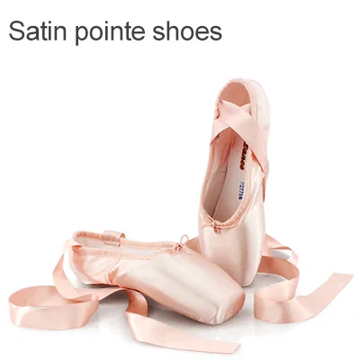 Professional Ballet Pointe Shoes Girls Women Ladies Satin Ballet Shoes With Ribbons Satin