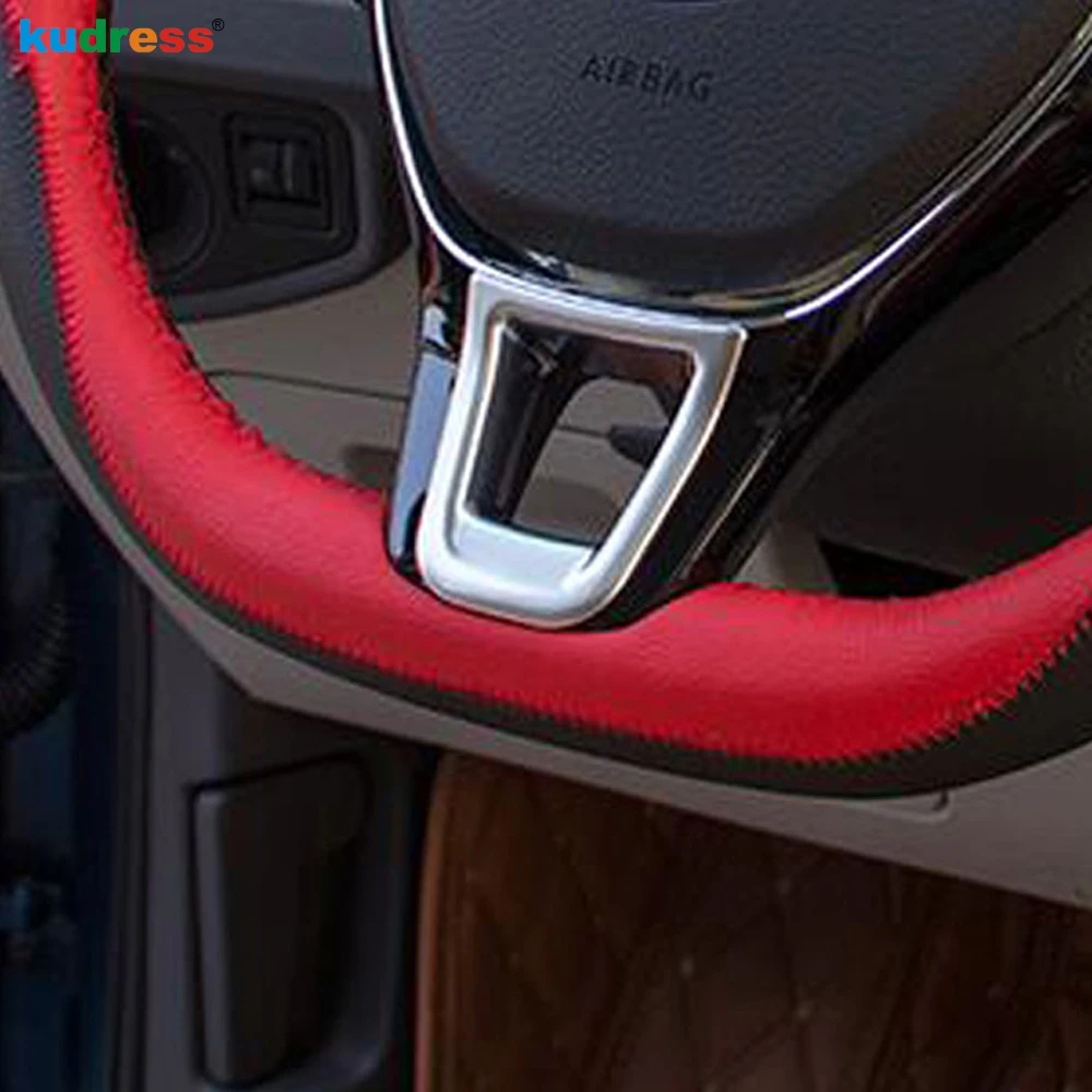 

For VW Volkswagen Touran 2016 2017 ABS Matte Interior Car Accessories Steering Wheel Cover Decoration Trims Sticker 1pcs