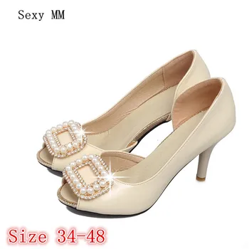 

Summer Pumps Women Peep Toe High Heels Party Wedding Shoes Woman High Heel Shoes Plus Size 34 - 40 41 42 43 44 45 46 47 48