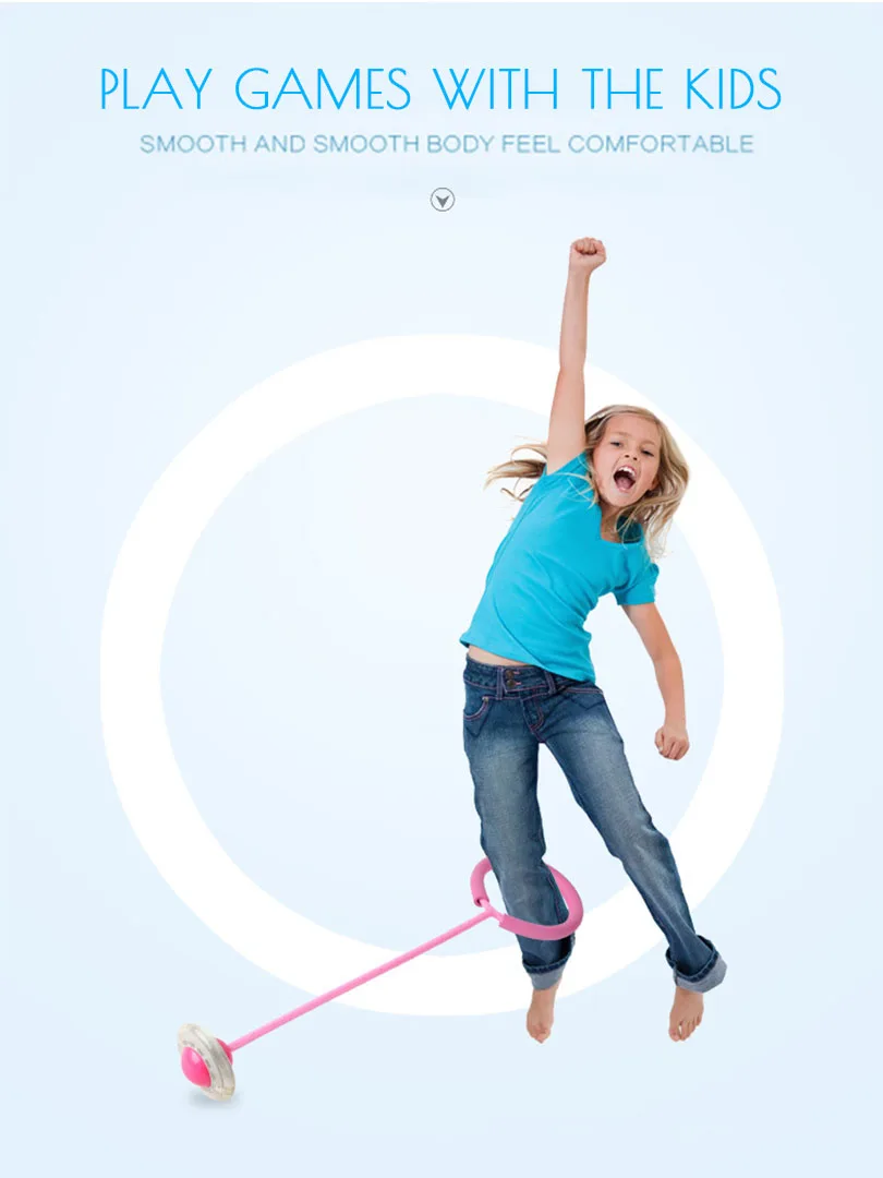 Promo Flash Jumping Foot Force Ball Kids Outdoor Fun Sports Toy LED Flash Dance Ball Children Fitness Toy