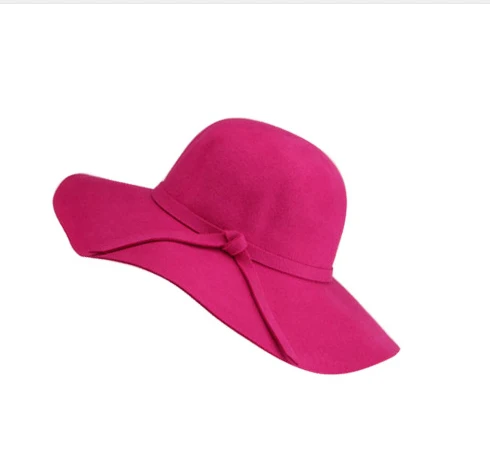 rose Red Осень зима лето мода Fedoras Винтаж чистый женская пляжная шляпа от солнца женский волны с большими полями шляпа от солнца Fedoras леди шляпа от солнца - Цвет: rose Red