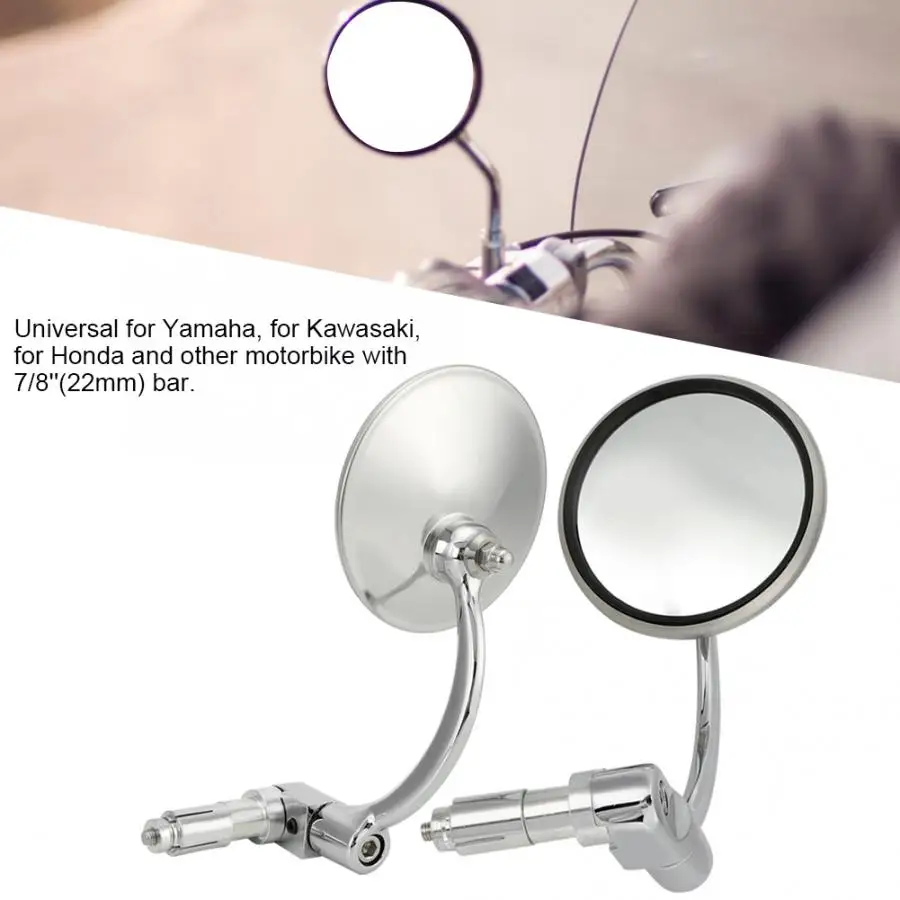 

1Pair Vintage Stainless Steel Motorcycle Modified Racing Rearview Mirror Reflective Side Mirror motorcycle mirror accessories