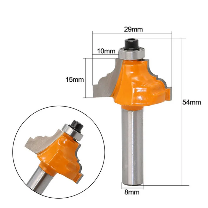 8mm Shank Milling Cutter Wood Router Bit Straight End Mill Trimmer