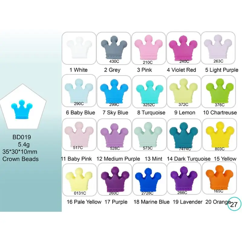 

Teething Pain Reliever Universal Pacifier Soft Silicone Crown Teether Baby Molar Chewing Toy