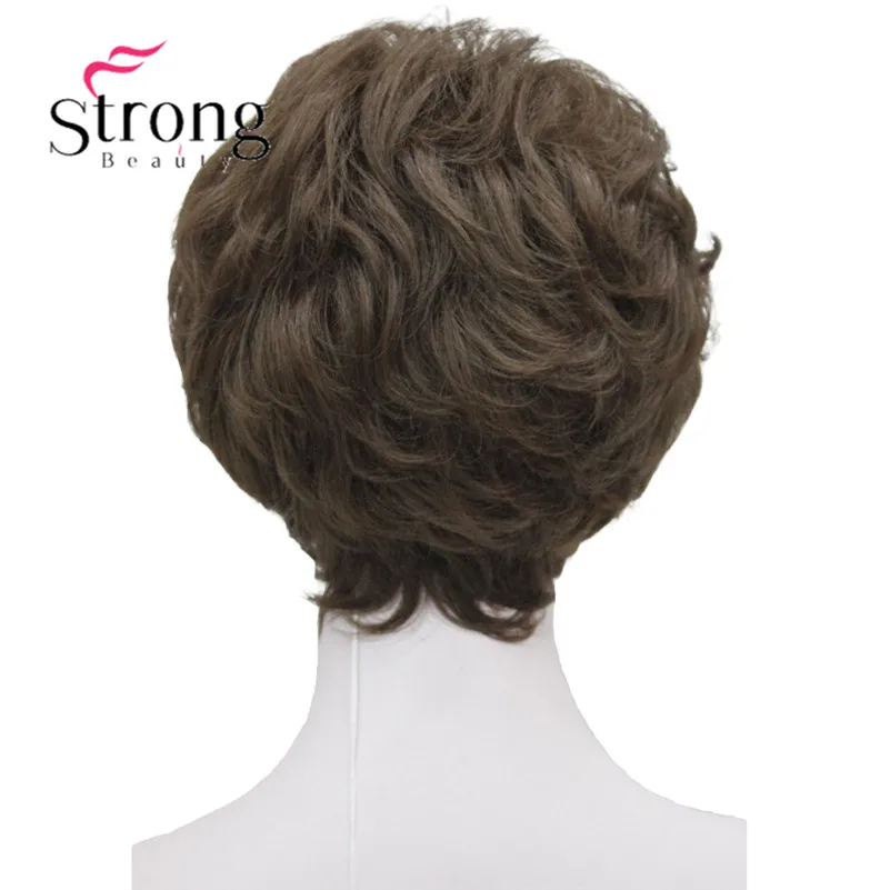 StrongBeauty женский короткий синтетический парик из натуральных волос, светильник, парик из коричневых волос