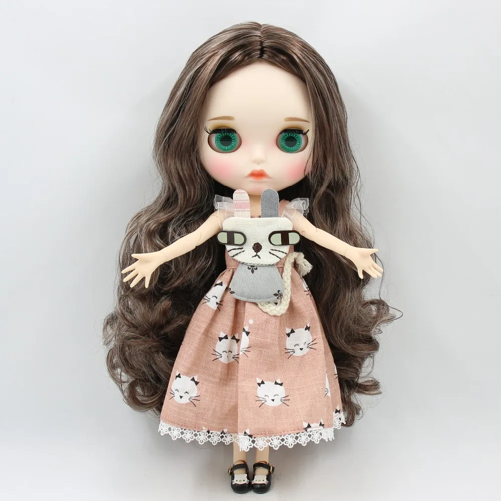 Ледяная фабрика blyth кукла 1/6 bjd белая кожа соединение тела Серебро микс каштановые волосы, новое матовое лицо резные губы индивидуальные лицо 30 см
