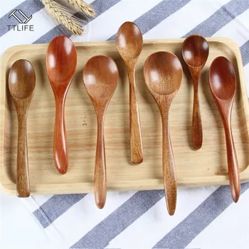 

TTLIFE Wooden Spoon Bamboo Cooking Utensil Soup Teaspoon Catering Honey Spoon Multi-spec Coffee Spoon Tableware Kicthen Tools