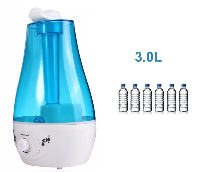3.0L Ultrasonic Humidifier Tabletop Water Purifier LED Lamp Air Freshener Aroma Diffuser Two Mist Outlet  Mist Maker for Home (3)