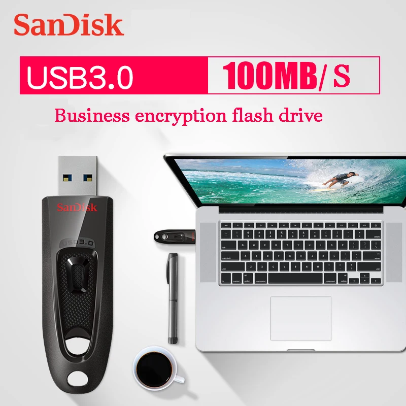 USB флеш-накопитель SanDisk CZ48, 256 ГБ, 128 ГБ, 64 ГБ, 32 ГБ, 16 ГБ, USB 3,0, шифрование, флешка, пластиковая карта памяти, запоминающее устройство, u-диск