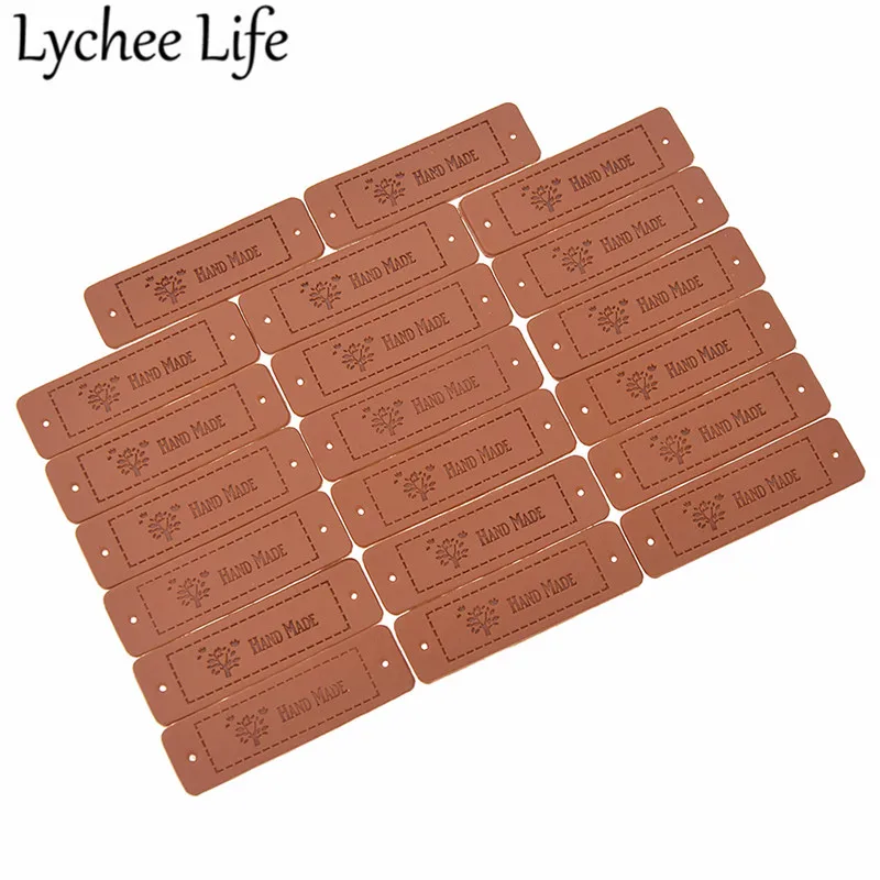 Lychee Life кожаные этикетки ручной работы 20 шт. этикетки с буквенным принтом DIY Одежда швейная ткань моющиеся принадлежности аксессуары