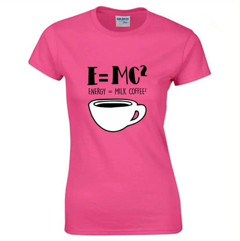 

2019 Funny Women's T-shirts harajuku Cotton Short Sleeve O Neck tshirts female Physics Science E=MC2 T shirt Comic Math Tee top