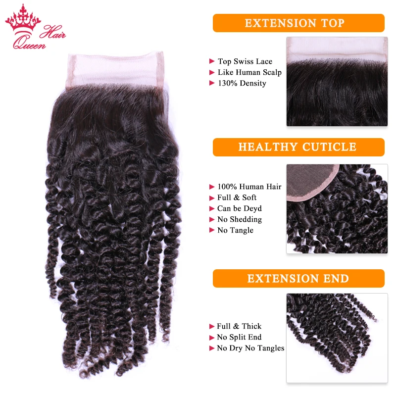 Queen Hair Extension 100% Human Hair Weave Bundles With Closure Indian 3 pcs Kinky Curly Remy Bundles With Lace Closure Queen Hair Extension 100% Human Hair Weave Bundles With Closure Indian 3 pcs Kinky Curly Remy Bundles With Lace Closure