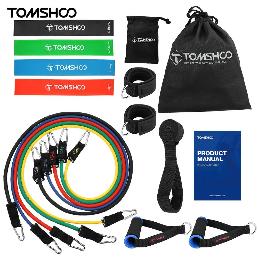 Набор лент TOMSHOO из латекса 17 шт. набор для йоги фитнеса трубки ленты