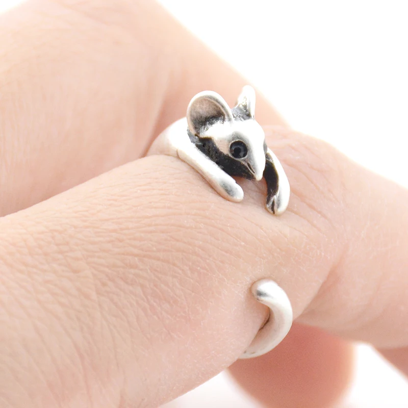

Retro Boho Mini Mouse Anel Couple Ring Punk Animal Puppy Anillos Bague Femme Love Rings For Women Men Jewelry Birthday Gift