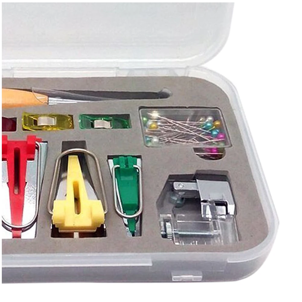 Billige Stoff Klee Bias Band Makers Binder Bindung Snap auf Fuß Ahle Pin für Patchwork Nähen Zubehör Quilt Handwerk Maschine Werkzeuge