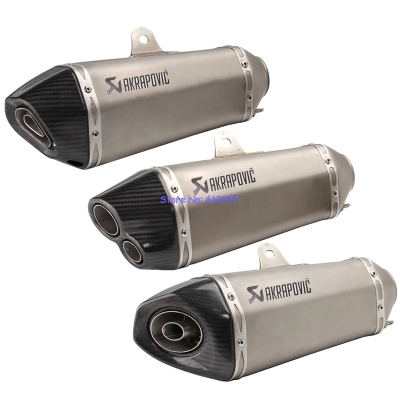 

JOHOTAKI: Universal Length 360mm Inlet 51mm Laser Akrapovic Motorcycle Exhaust Pipe Muffler Escape Leak Slip On