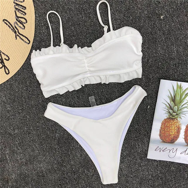 white ribbed bathing suit bottoms