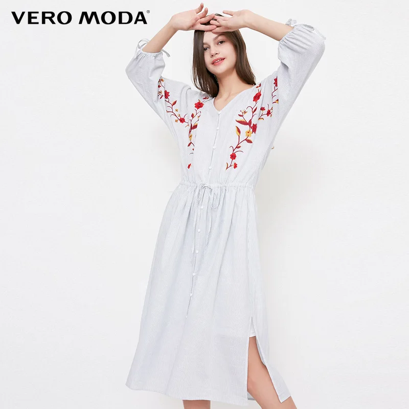 

Vero Moda Spring & Summer V-neckline 3/4 Sleeves Two-piece Dress |318231552