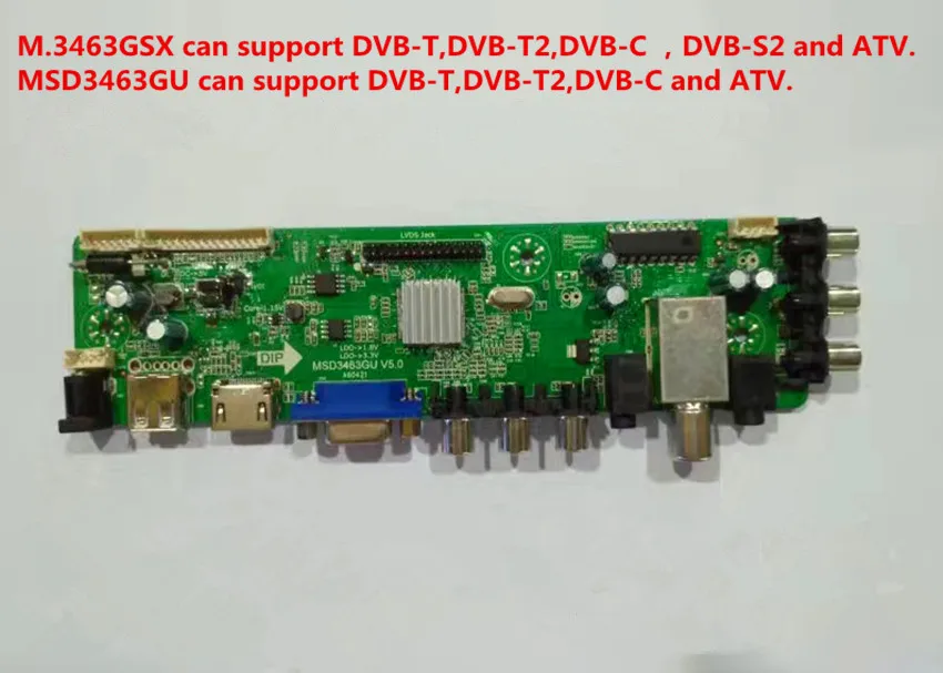 Новая плата драйвера MSD3463GUV5.0 поддерживает DVB-T DVB-T2 Standard D TV A и другие цифровые