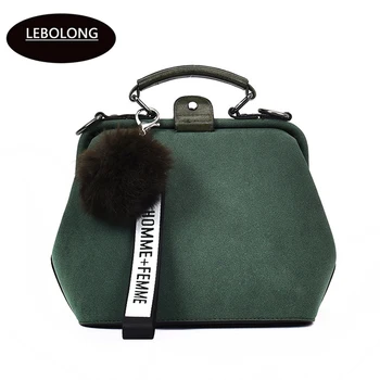 

Lebolong Handbags Fashion Hairball Women Messenger Leather Bags Shell Bag Women Leather Bolsa Feminina Shoulder Bags Ladies Tote