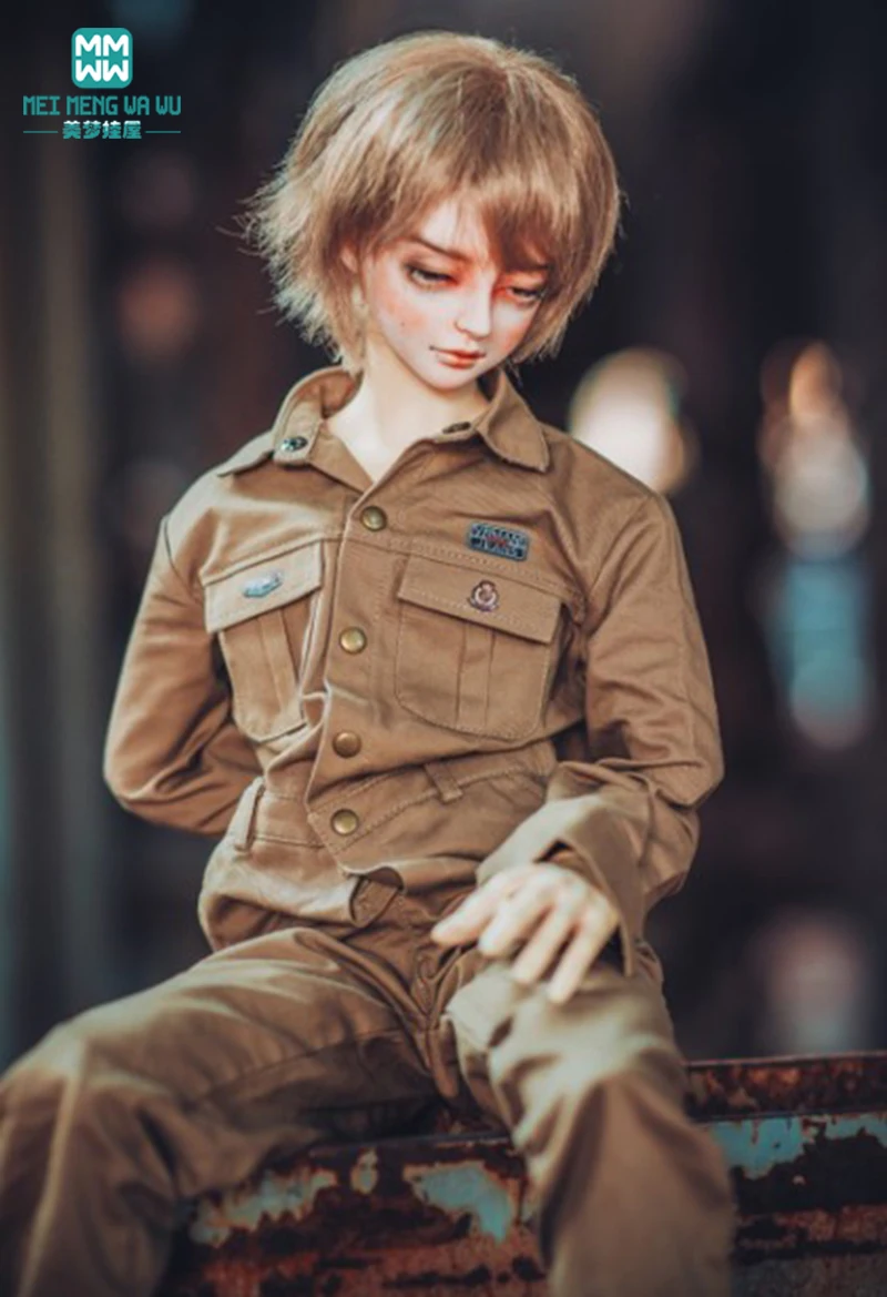

BJD doll clothes fits BJD uncle fashion Khaki equipment clothes uniform