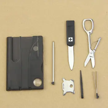 

Multifunctional Survival Camping Tool Handy Card Knife LED Light Magnifier New