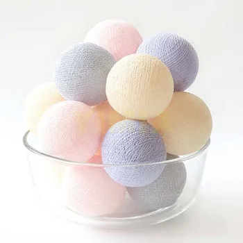 

Light Purple Pink Creamy Gray 20 Cotton Balls LED String Fairy Lights Wedding Christmas Garland Lights guirlande lumineuse luces