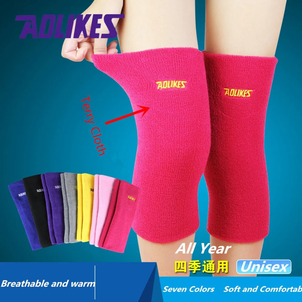 Purple Cotton Lengthen And Thicken Leg Kneepad Popular New Red Terry