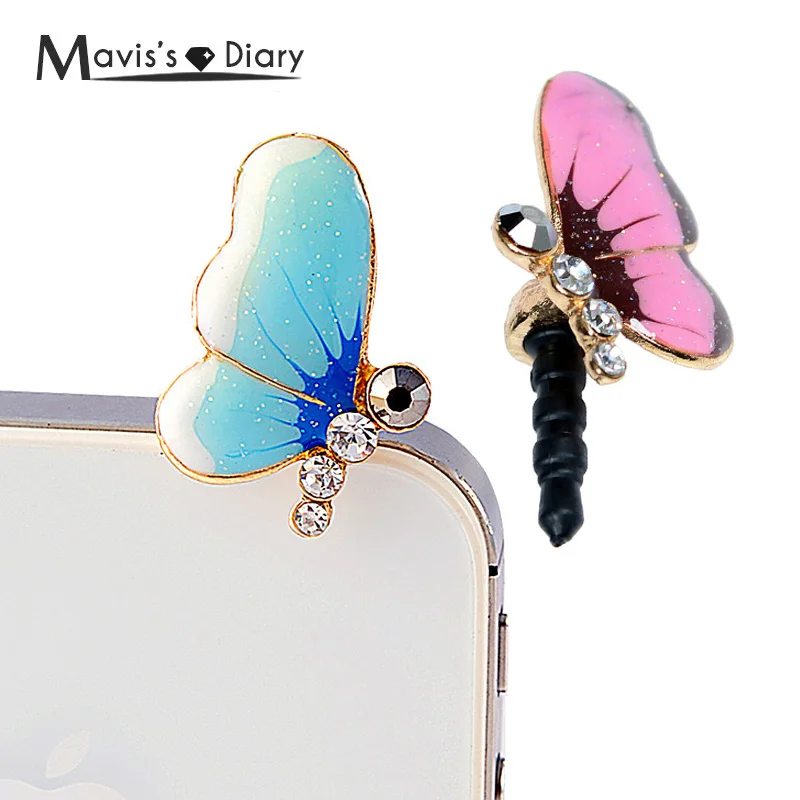 

Headset Anti Dust Plug for Cell Phone Cute Ear Jack Earphone Cap For iPhone Samsung Xiaomi Blue Pink Color Oil Butterfly