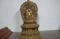 100% Фиолетовый Бронзовый Медь 24 К Золотой свинка Тибет Буддизм Будда Шакьямуни Статуя