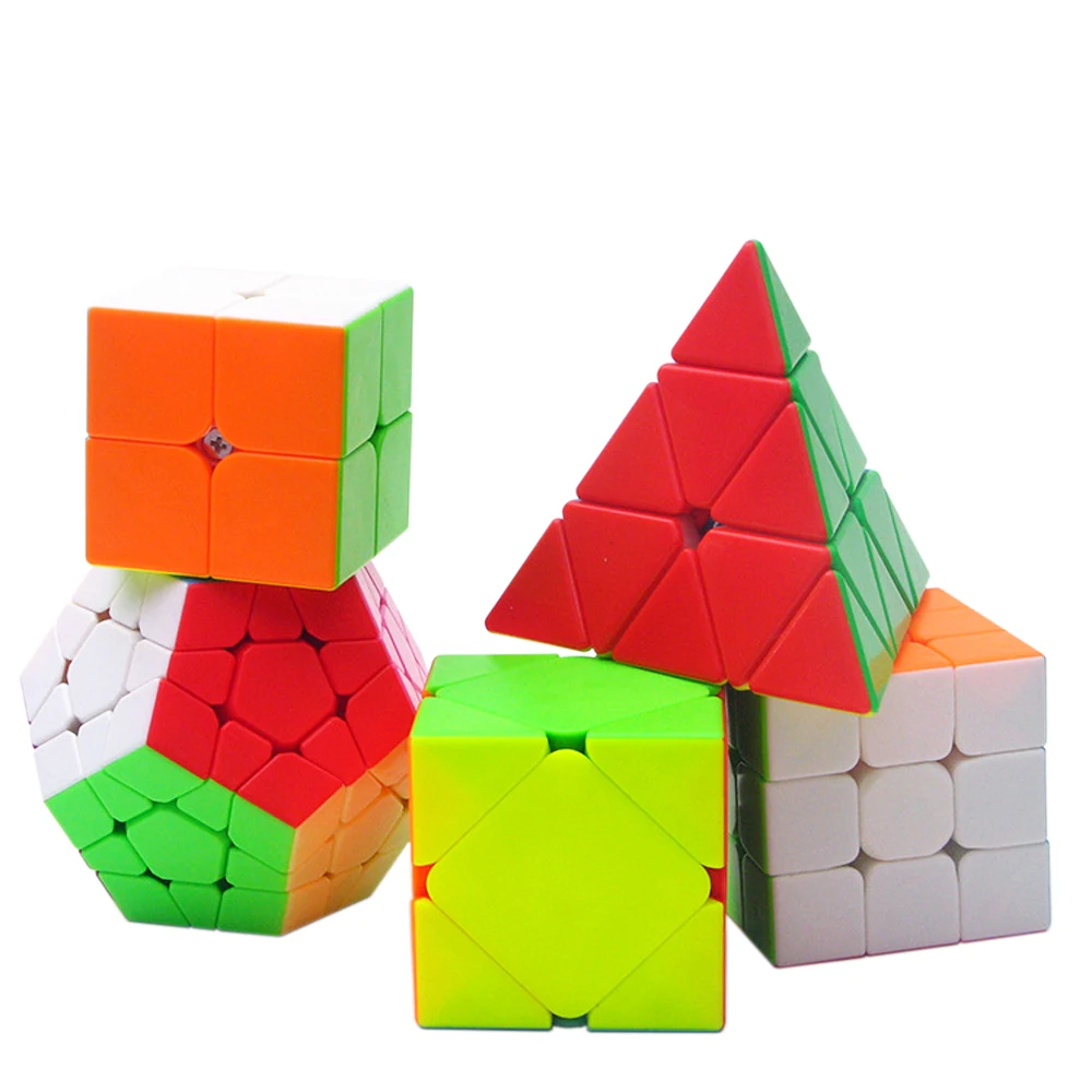 

High Quality 5PCS/set ZCUBE' Magic Cubes 3*3 2*2 Skew Megaminx 3 Layers Puzzle Cubes 2x2 3x3 Triangle 12Sides Speed Professional
