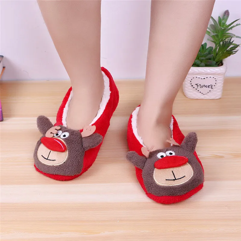 

2018 New Lady Warm Flats Soft Sole Women Indoor Floor Slippers Shoes Animal Shape Soft Plush Christmas Flannel Home Slippers #35