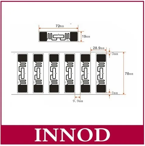 

UHF RFID Wet Inlay 9662 Labels Tags Alien H3 passive epc 96Bits Adhesive GEN 2 passive long uhf label with card sticker sample