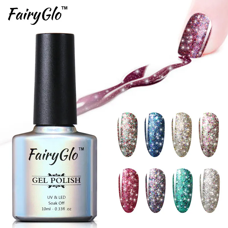 FairyGlo 30 шт. Супер Bling Цвета Гель-лак для маникюра Набор инструментов DIY наборы для гелевых ногтей Гель-лак замочить от Vernis Полупостоянный