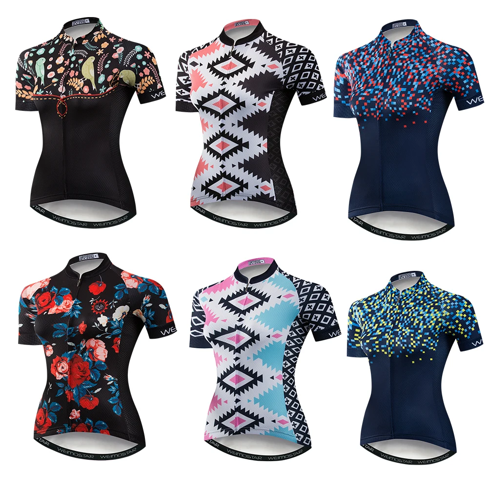 Weimostar Women Cycling Jersey Summer Black White Mtb Mountain Bicycle ...