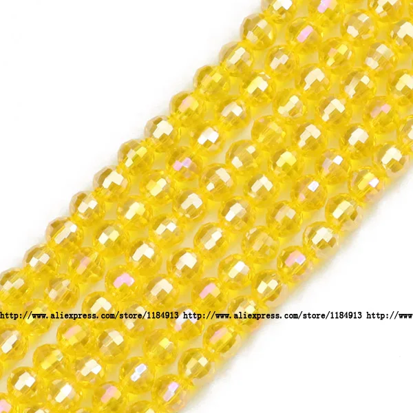 JHNBY, 6 мм, 96 граненых шариков, Австрийские хрустальные бусины, 50 шт, AB цветные Круглые бусины для изготовления ювелирных изделий, браслетов, аксессуаров, сделай сам - Цвет: JL619 Yellow