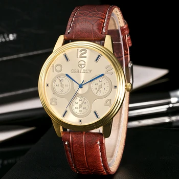 

New Men watch Fashion Faux Leather Men Glass Quartz Analog Watches Casual Watch Men Watches Relogio Masculino erkek kol saati