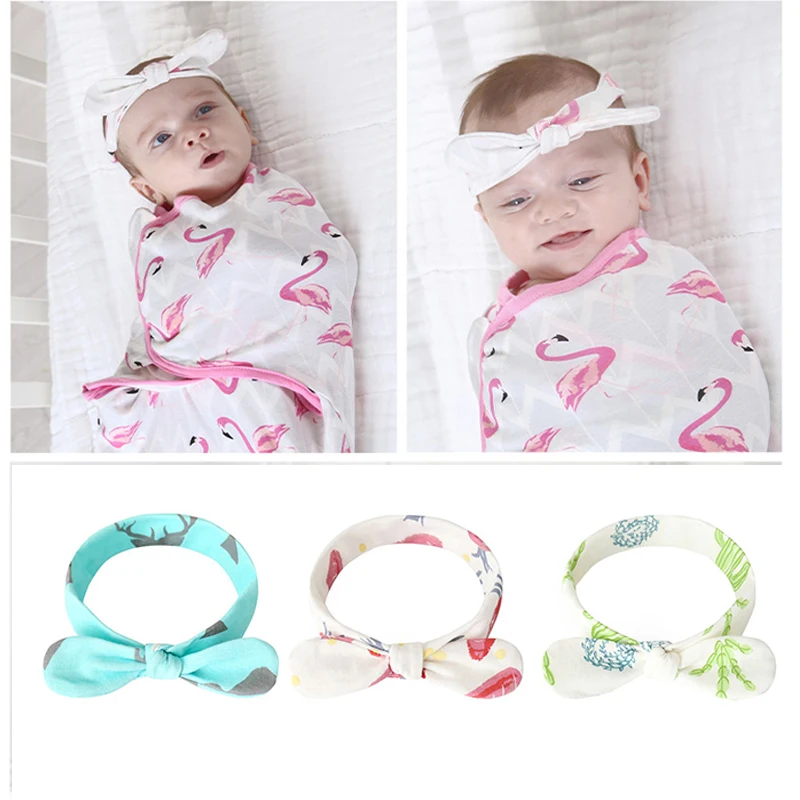 

3Pcs Cute Rabbit Ear Baby Headband Neonata Bow Flower Elastic Haarband Baby Girls Headbands Children Turban Hair Accessories Set