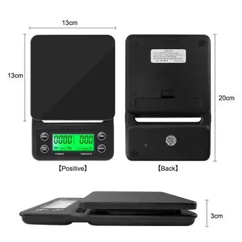 3kg/0.1g 5kg/0.1g Drip Coffee Scale With Timer Portable Electronic Digital Kitchen Scale High Precision LCD Electronic Scales 4