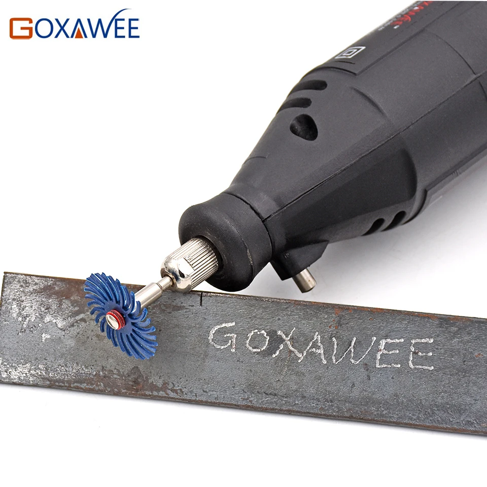GOXAWEE 50pcs Abrasive Brush Rotary Tools For Dremel Accessories Abrasive Tools with 3pcs 3.0mm Mandrels Power Tools Accessories5