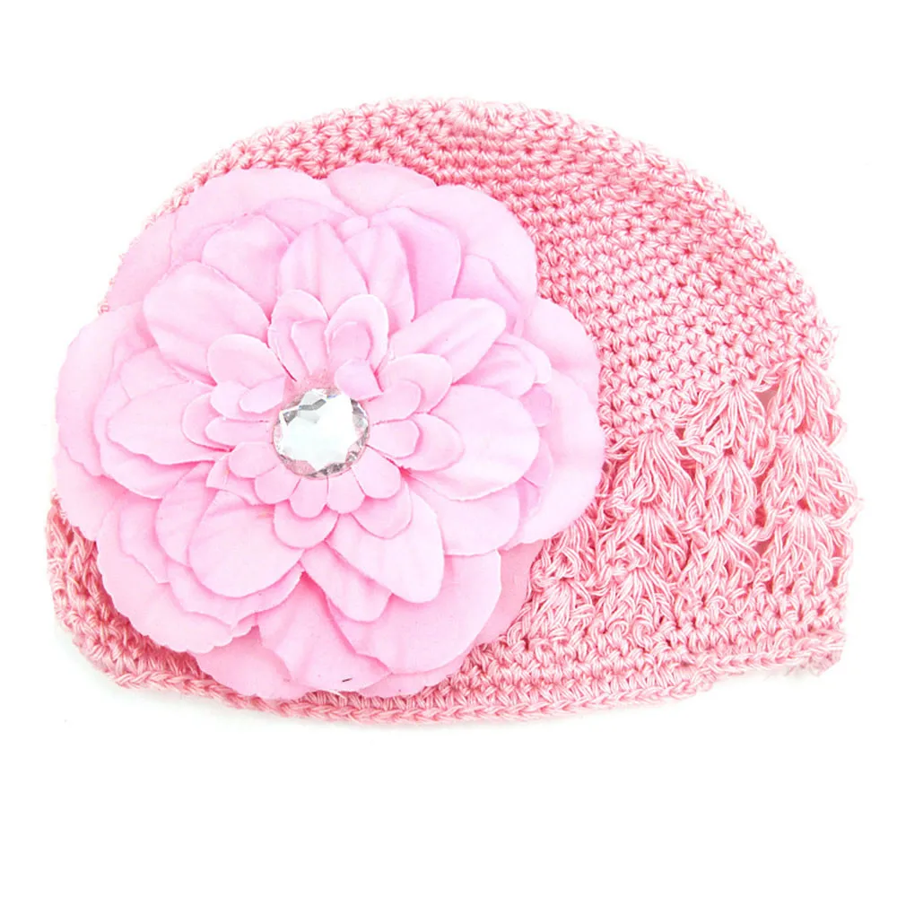 

Flower Hollow Out Hat Headwear Knitted Hat Infant Baby Girl Fashion MM5.8