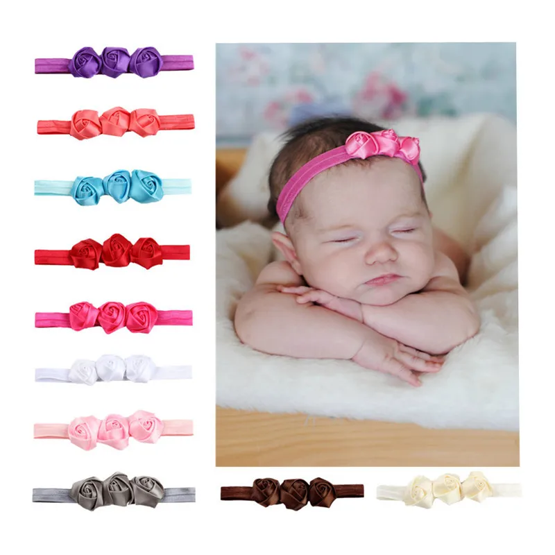 

Rose Ribbon Hair Bands Handmade DIY Headwear Photo Prop 3D Flower Hairband Kids Child Newborn Baby Girl Headband Accessory